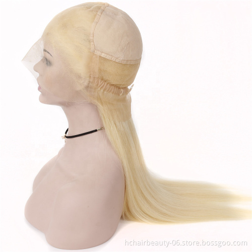 High Quality Virgin Hair 613 Full Lace Wig Human Hair Wholesale 613 Honey Blonde Long Straight Human Hair Lace Wigs